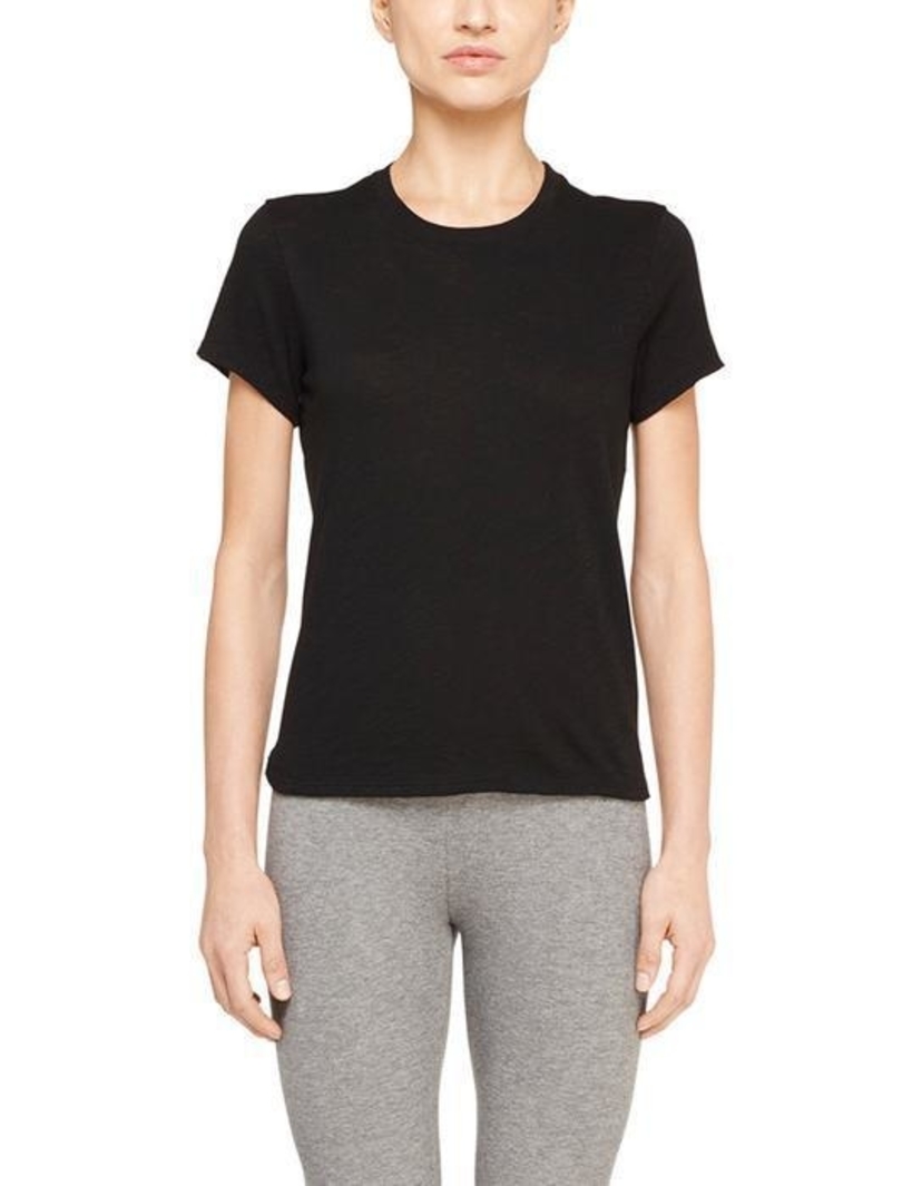 ATM Slub Jersey Schoolboy Crew Neck Tee in Black Tops