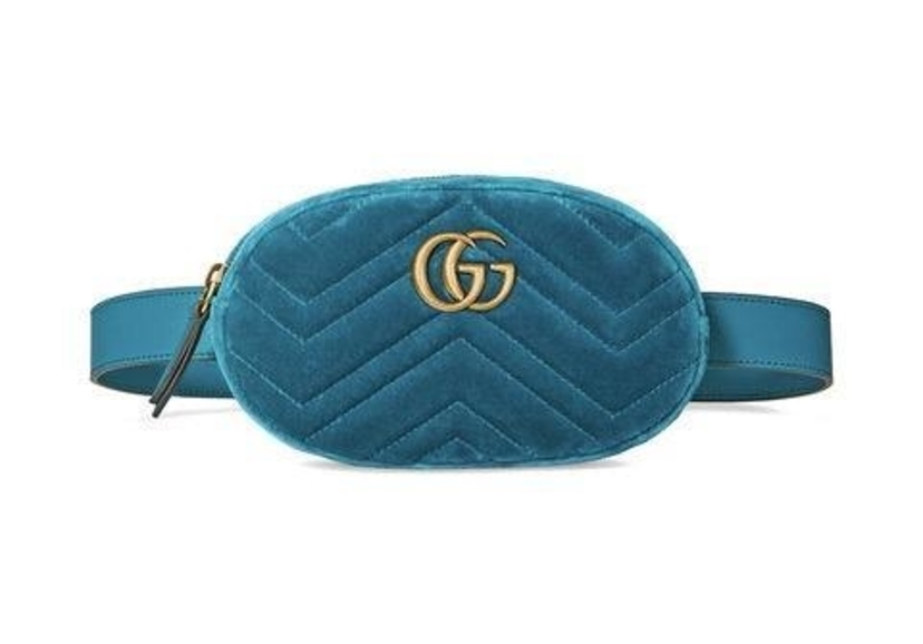 Luxury Next Season Gucci GG Marmont Matelasse Velvet Belt Bag Bags