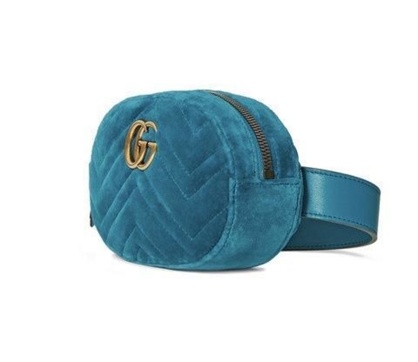 Luxury Next Season Gucci GG Marmont Matelasse Velvet Belt Bag Bags