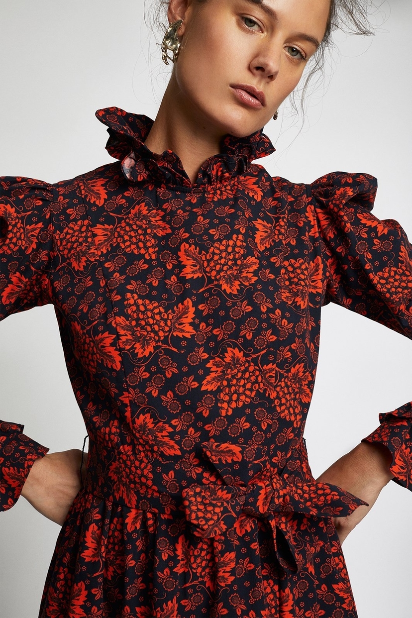 BATSHEVA Prairie Dress Red Grape Dresses