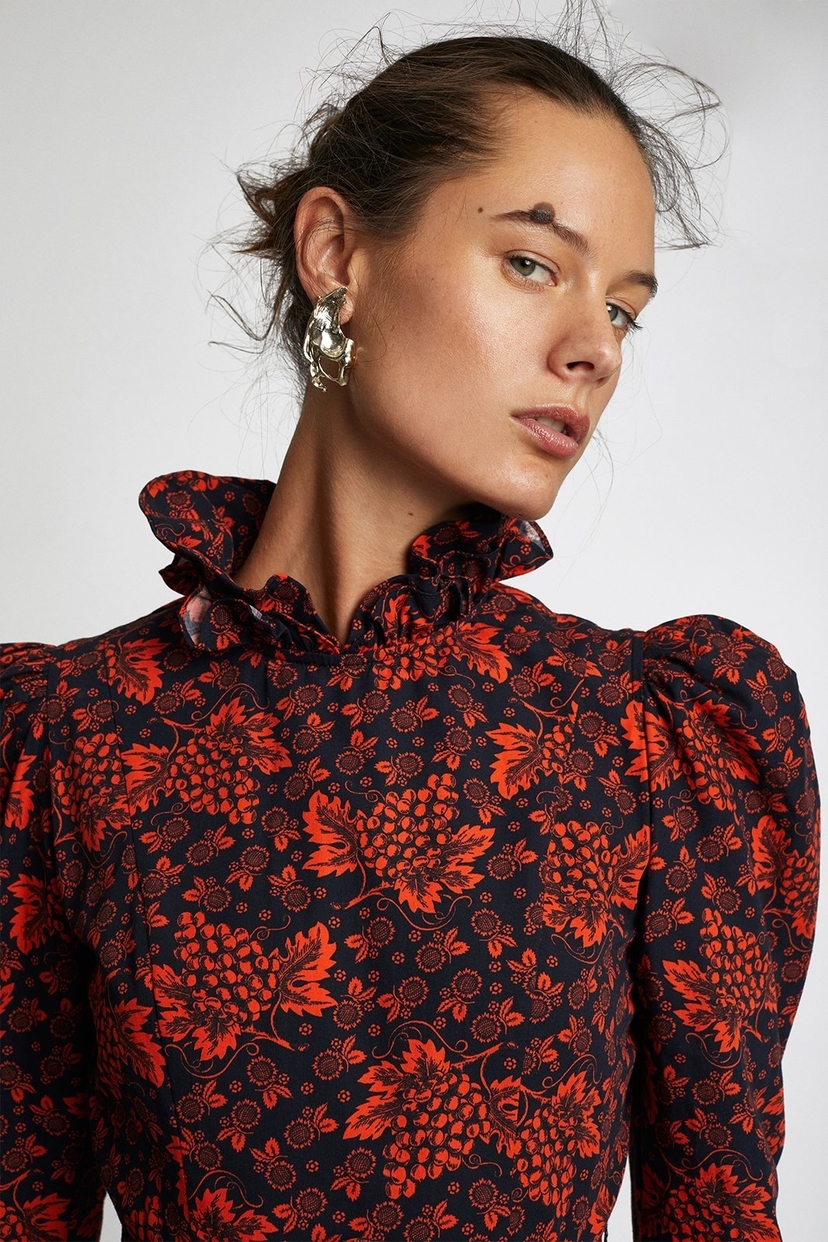 BATSHEVA Prairie Dress Red Grape Dresses