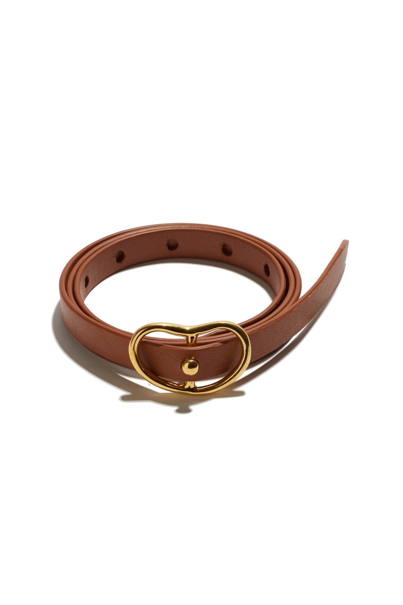 Lizzie Fortunato Skinny Georgia Belt In Tan Accessories