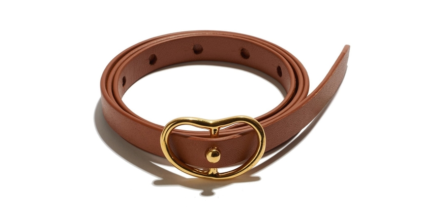 Lizzie Fortunato Skinny Georgia Belt In Tan Accessories