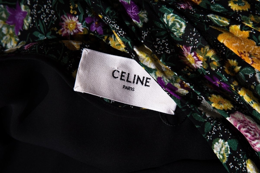 Céline Celine Black & Floral Slip Dress SZ 40 Dresses Sale