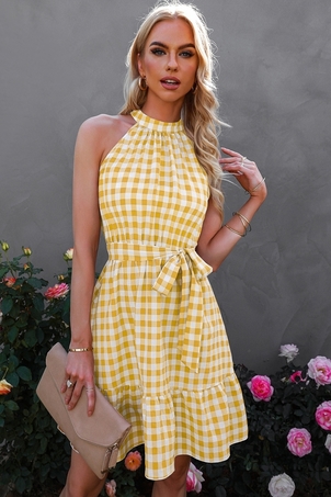 knee length yellow chiffon dress Arielle One Shoulder Knee Length Chiffon Bridesmaid Dress main image 1