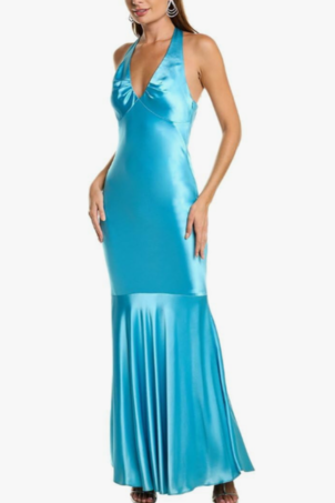 knee length dresses for ladies Blue Mini Dress