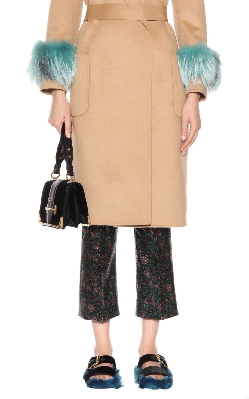 Prada Prada Fur Velvet Sandals Shoes Prada Prada Fur Velvet Sandals Shoes