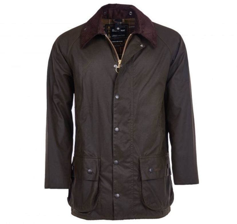 Barbour Beaufort Wax Jacket in Olive Men's