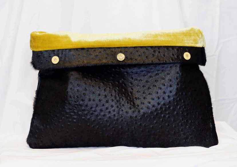 Allison Mitchell Calf Hair Clutch in Midnight Allison Mitchell Calf Hair Clutch in Midnight